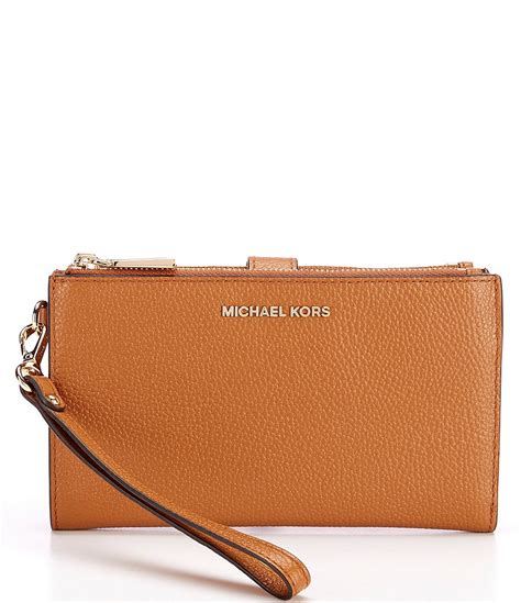 michael michael kors women's adele double zip wristlet|Michael Kors large wristlet clutch.